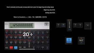 Natural log key for continuously compounded return on HP 12C Platinum [upl. by Rice635]