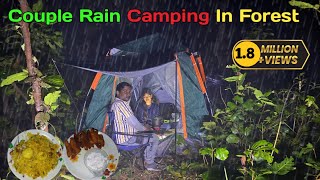 quotCouple Rain Camping In forest  Heavy Rain Camping At Night raincamping quot [upl. by Shelden]