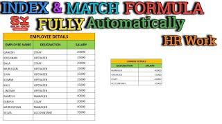 INDEX amp MATCH Formula in Excel in Tamil  SELVAKNOW  Tamil [upl. by Odawa]