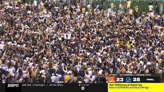 Georgia Tech UPSETS 4 Miami and fans storm the field [upl. by Hartzke366]