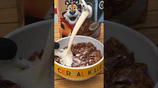 pouring milk over kelloggs frosted flakes chocolate milkshake flavour asmr [upl. by Frederiksen991]