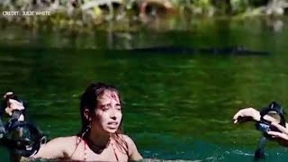 Alligator attack Gator bites womans head as shes snorkeling in Florida river [upl. by Mathis]