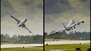 Cargolux 7478 freighter CLX789 delivery crazy take off and wings swingbye [upl. by Leviralc]