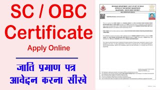 Delhi Caste Certificate Kaise Apply Kare  How to Apply SC Obc Certificate Online [upl. by Laiceps]