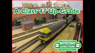 Buckland Junction 279 Class 47 diesel locomotive upgrade to eight wheel drivepick ups two motors [upl. by Zea811]