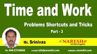 Time and Work Problems Shortcuts and Tricks Part3  CRT Training [upl. by Zenobia]