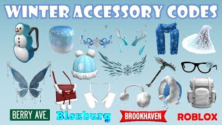 WINTER ACCESSORY CODES amp LINKS  Brookhaven Bloxburg Berry Avenue amp other Roblox games  ROBLOX [upl. by Erland]