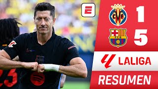 BARCELONA GOLEÓ 51 a VILLARREAL DOBLETE de LEWANDOWSKI y RAPHINHA TER STEGEN LESIONADO  La Liga [upl. by Ennoval]