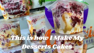 How to make Mini Dessert tub  Dessert cakes  Cake Parfait  Packaging and more [upl. by Ylatan]