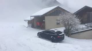 Tesla Model x 2018 fresh snow driving [upl. by Kachine]