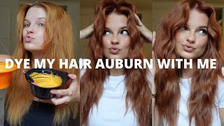 DYED MY HAIR AUBURN 🎃🍂🧡 how I transitioned my copper hair to auburn formula  all the details [upl. by Ivz]