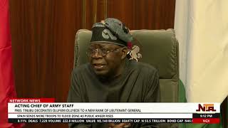 Tinubu Decorates Acting Chief of Army Staff as Lieutenant GeneralMusbau DanWahab has more [upl. by Llemaj]