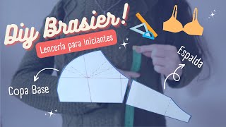 PATRONAJE básico de BRASIER 📏✂️ Te comparto todo lo que sé  Mis Moldes 🧡 [upl. by Oinoitna]