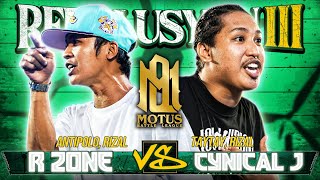 Motus Battle  R ZONE vs CYNICAL J [upl. by Landa]