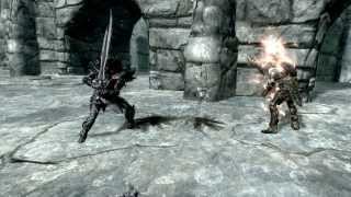 Skyrim  Dremora Lord VS Draugr Deathlord Archer [upl. by Ritch]