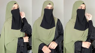 Hijab With Half Niqab  Half Niqab Hijab Tutorial  Hijab With Niqab [upl. by Nylaroc]