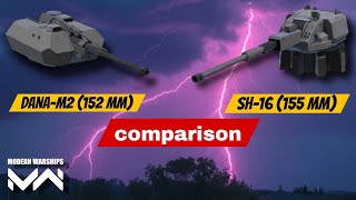 Danam2 152 mm VS SH16 155 mm  Comparison Damage Test modernwarships [upl. by Ainoloppa418]