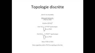 Espaces topologiques partie 61  Topologie discrète [upl. by Stelmach]