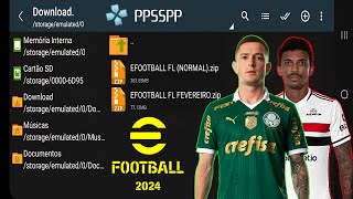 COMO INSTALAR PES 2024 PPSSPP EFOOTBALL ATUALIZADO DOWNLOAD [upl. by Olsson]