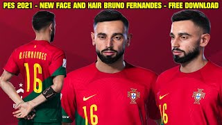 PES 2021  NEW FACE AND HAIR BRUNO FERNANDES  TATTOOS  4K [upl. by Annaierb]