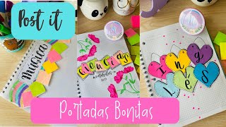 PORTADAS BONITAS CON POST IT  Marca tus cuadernos [upl. by Nightingale]