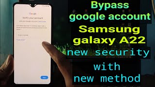 Samsung A22 Google accountbypass  Frp Bypass Samsung A22 samsunga22frp [upl. by Sakovich11]