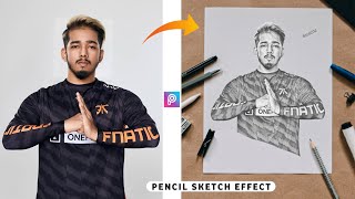 Picsart Pencil Sketch Effect Photo Editing Tutorial 2022  Fan Made Pencil Drawing Effect Picsart [upl. by Henricks]