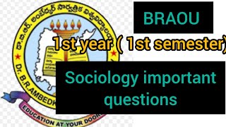 Dr BR Ambedkar open University 1st semester 1st year sociology important questions in English [upl. by Elburt]