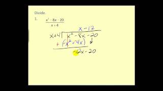 Polynomial Division Long Division [upl. by Alyose932]