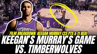 Film Breakdown Keegan Murrays impressive game in Kings vs Wolves [upl. by Atthia]