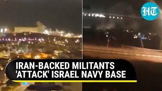 Explosion Rocks Israel Army Building As Iranbacked Iraqi Resistance Attacks Eilat With Drones [upl. by Yenterb]