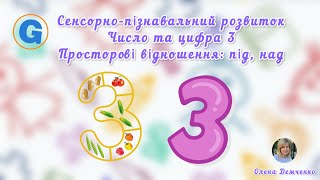 Математика Число та цифра 3 Просторові відношення під над зроблено на дошці Gynzy [upl. by Aikaj368]