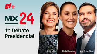 Primer Debate Presidencial 2024 en México Álvarez Máynez Xóchitl Gálvez y Claudia Sheinbaum [upl. by Elleyoj675]