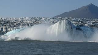 Glacier Vatnajökull at Jökulsárlón breaks off  12th of August 2022 [upl. by Annahs]