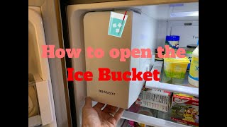 How to access the Ice Bucket on your Samsung French door stainless steel refrigerator Ice Master [upl. by Henning]