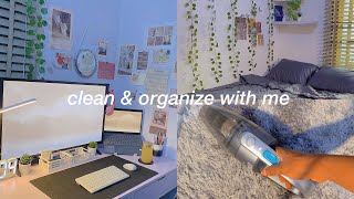 clean and organize my room with me 🧺✨ cleaning motivation satisfying mini room tour [upl. by Starkey]