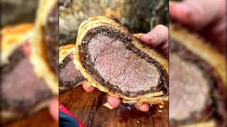 cooking beef wellington🍖 with beautiful nature 🏞️ cooking [upl. by Eivod]