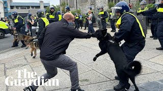 Farright violence spreads to Plymouth [upl. by Nodnarg]