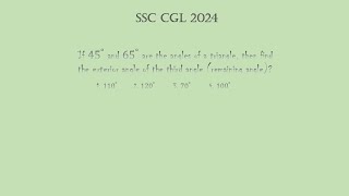 If 45° and 65° are the angles of a triangle then find the exterior angle of the third angle [upl. by Haimes]