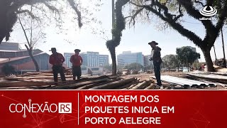 Montagem dos piquetes do Acampamento Farroupilha inicia em Porto Alegre  Conexão RS 14082023 [upl. by Trebo]