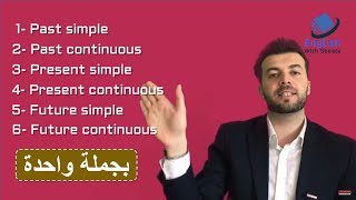 شرح كل أزمنة الانجليزية بجملة واحدة شرح مبسط جدا بـ 5 دقائق فقط [upl. by Luther]