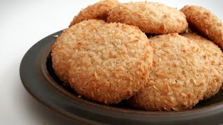 Coconut Cookies  Eggless Coconut Cookies Recipe [upl. by Noswad]