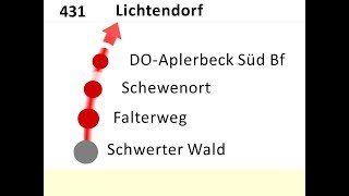 DSW21 Ansagen Bus 431 Schwerter Wald  Lichtendorf [upl. by Annavahs]