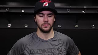 Hischier Mercer Keefe talk after 60 win at Vancouver [upl. by Aileduab]