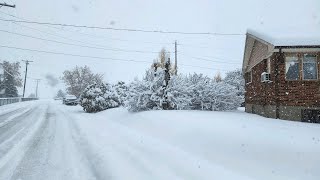 First major snow storm of the season impacts Montana [upl. by Ayardna]