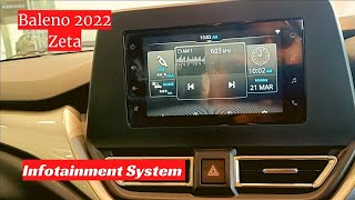 Baleno Zeta 2022 Infotainment System Explained  Baleno 2nd Top Model 2022 [upl. by Nuahsed601]