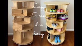 How to make spinning shoe rack DIY WoodWorking [upl. by Kiyoshi]