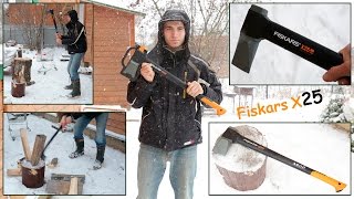 ТопорКолун Fiskars X25  Обзор и Тест [upl. by Roseline]