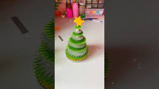 Easy Christmas tree decoration for school project diy shorts satisfying Christmas istmas [upl. by Atinav]