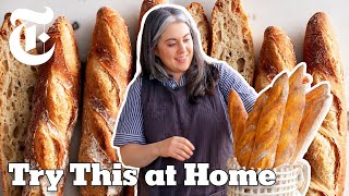 Make Beautiful Baguettes With Claire Saffitz  Try This at Home  NYT Cooking [upl. by Aisenat]